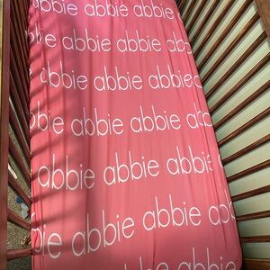 “Abbie” Pink Crib Sheet